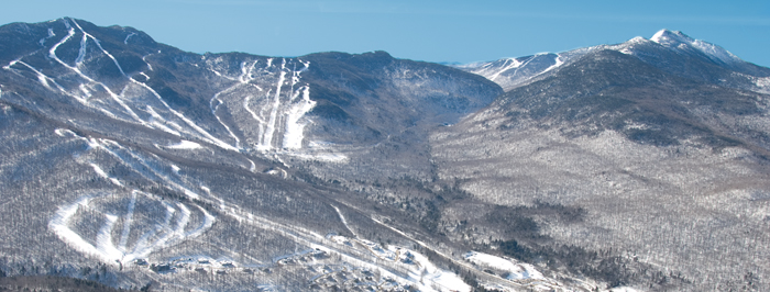 Aerial view of Smugglers' Notch Vermont ski trails