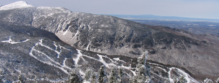 Aerial view of Smugglers' Notch ski trails