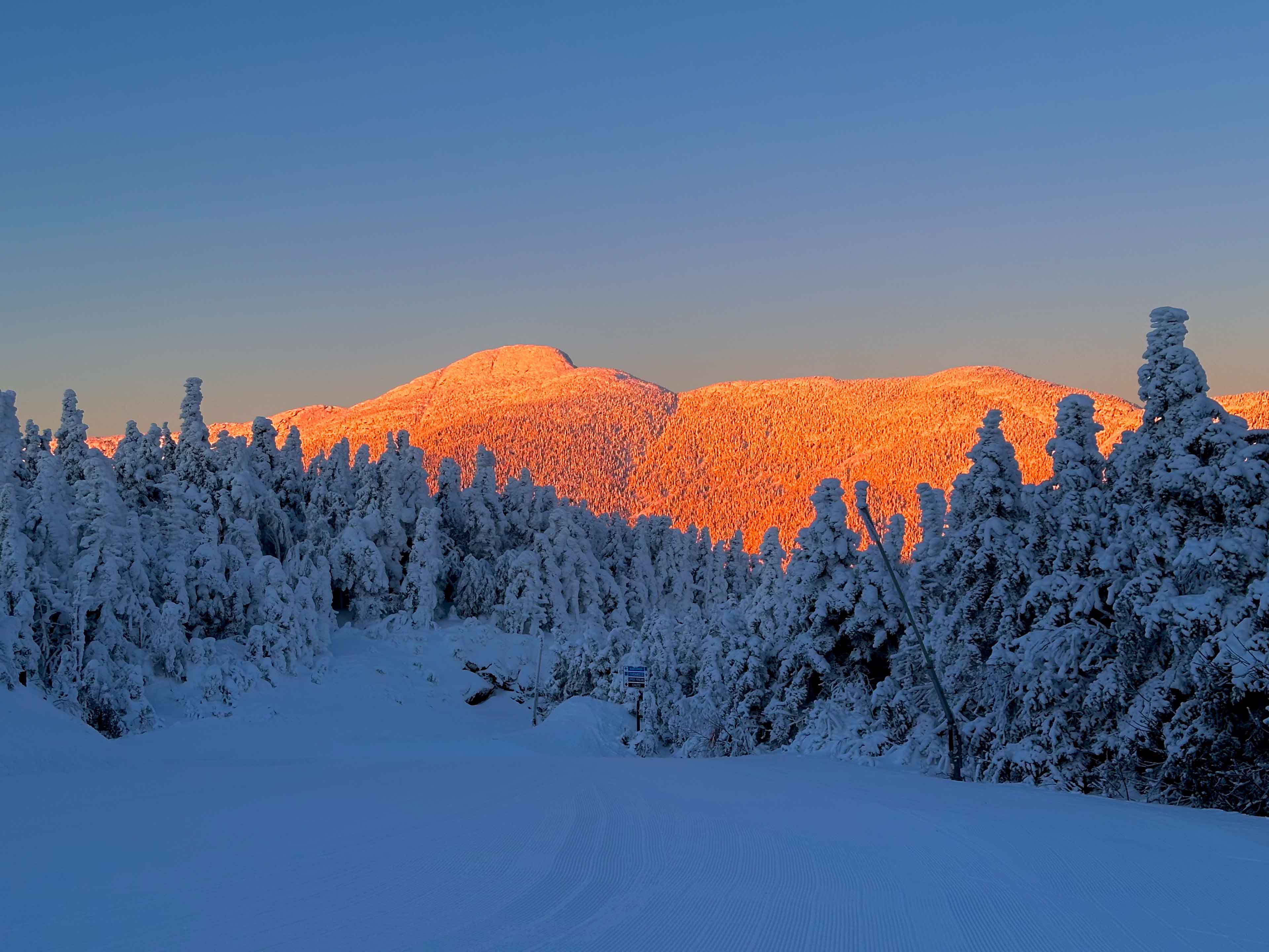 winter mountain glow